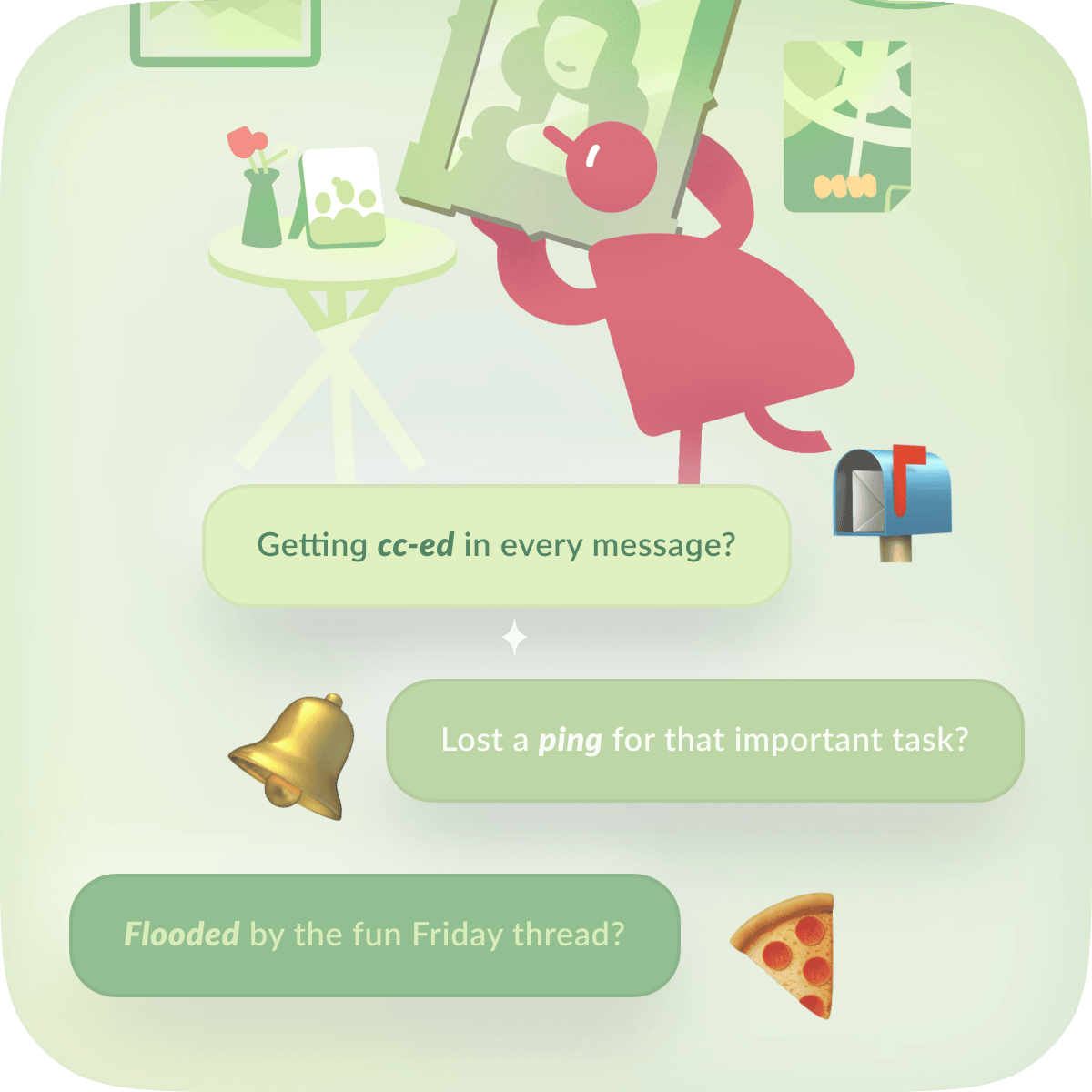 illustration with Zivy's mascot fixing a portrait to depict personalization features.