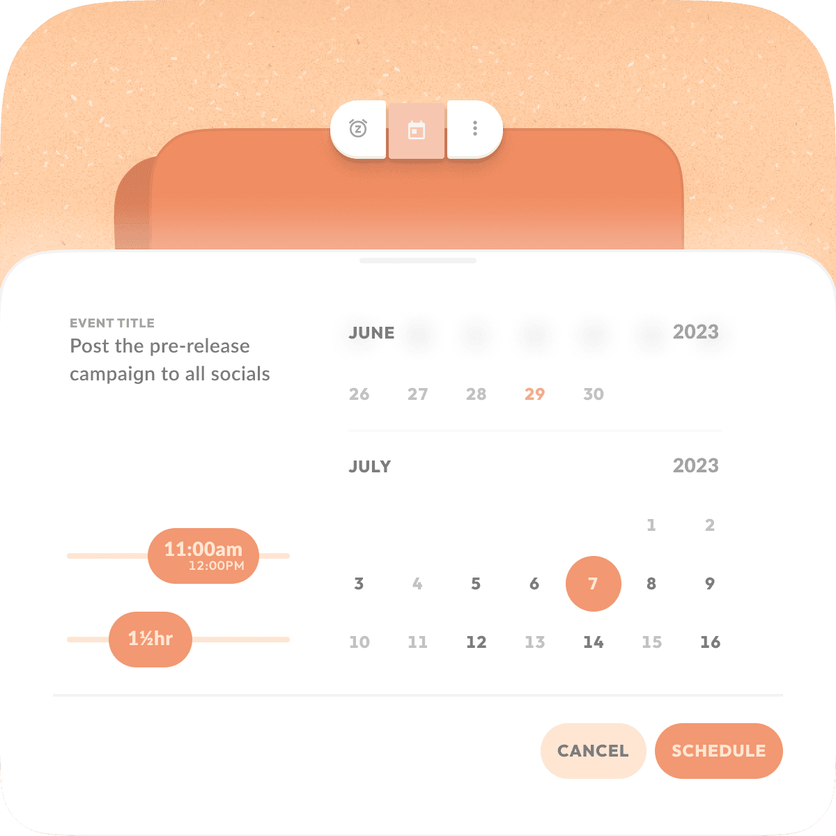 illustration for Zivy's schedule message feature