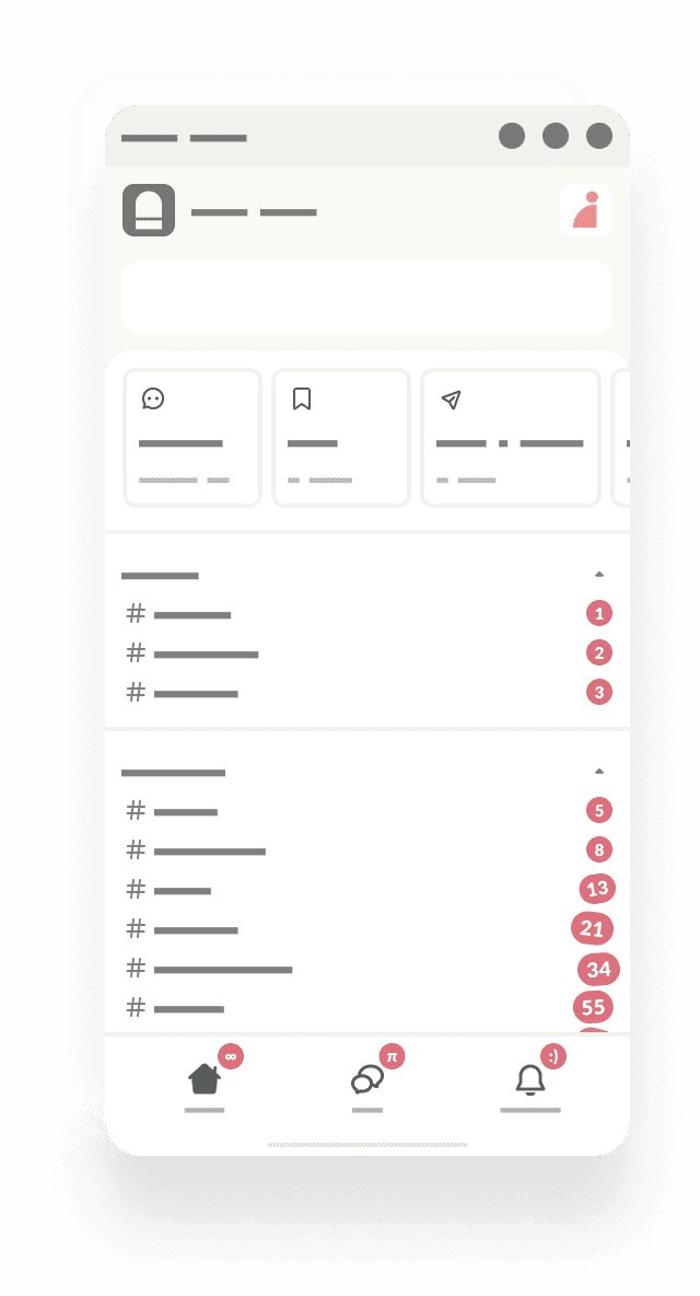 illustration showing a slack screen with a lot of messages and notifications.